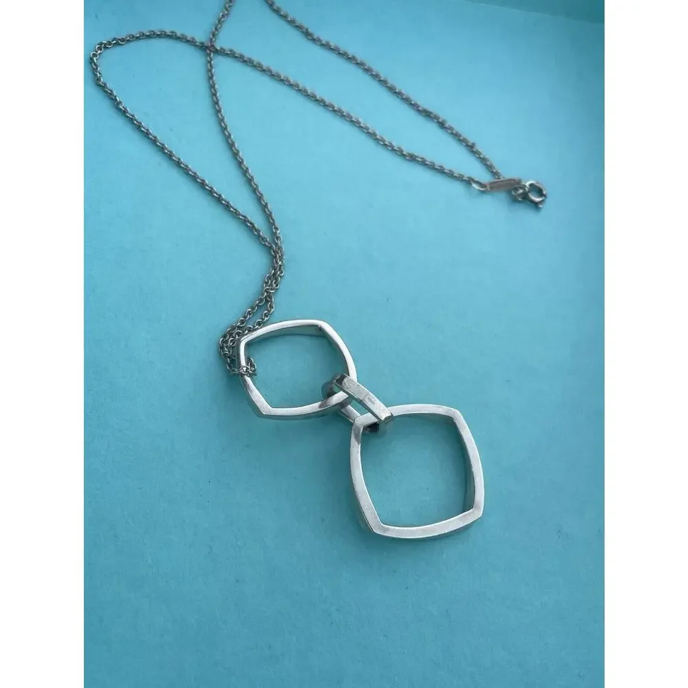 Tiffany & Co. Triple Torque Frank Gehry Pendant Necklace Silver Drop Dangle 925 - Picture 10 of 12